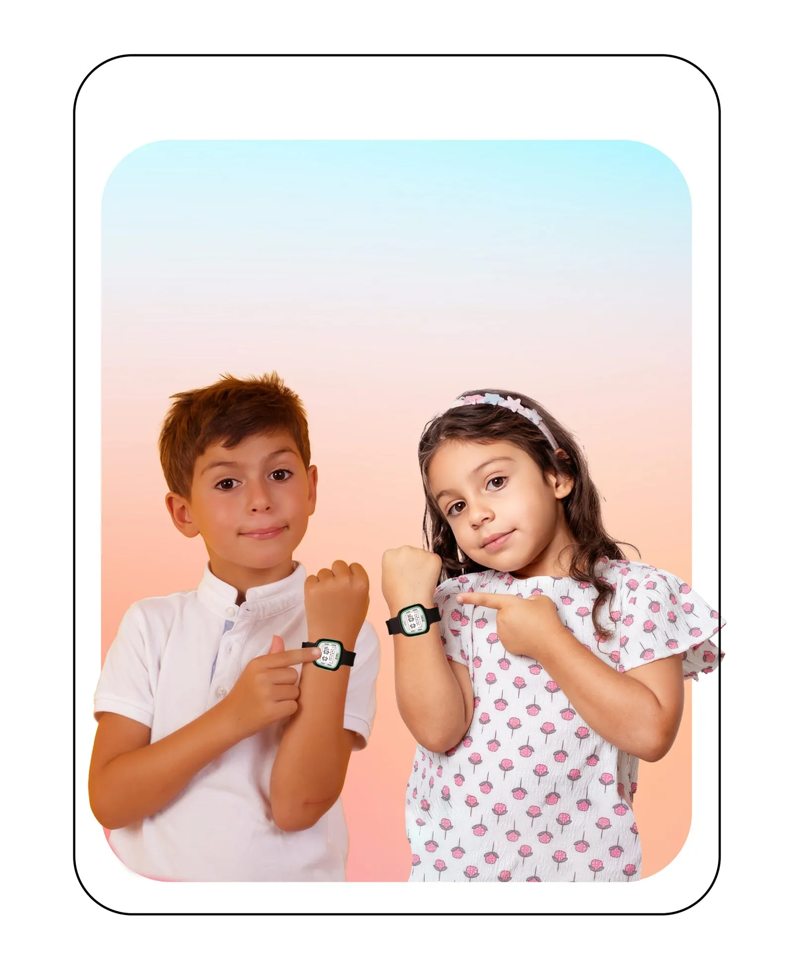 Spiky Unique Square Digital Watch for Kids - Pink